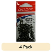 (4 pack) Eagle Claw Barrel Swivel with Coastlock, Black, Size 3